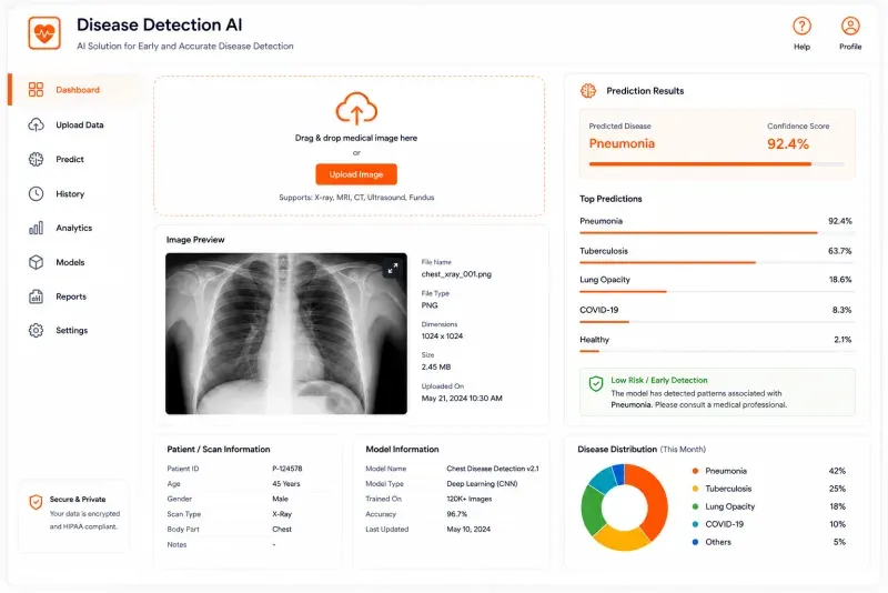 Disease Detection solution interface