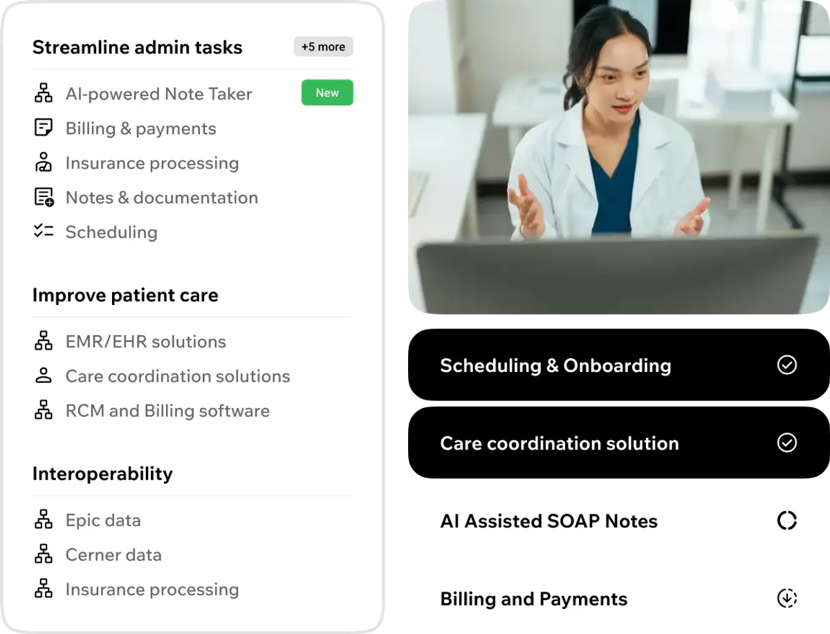 Custom healthcare software dashboard UI for EHR and patient management