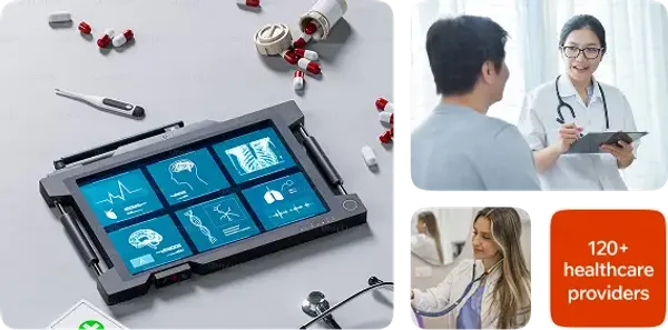 Mobile healthcare EHR dashboard interface