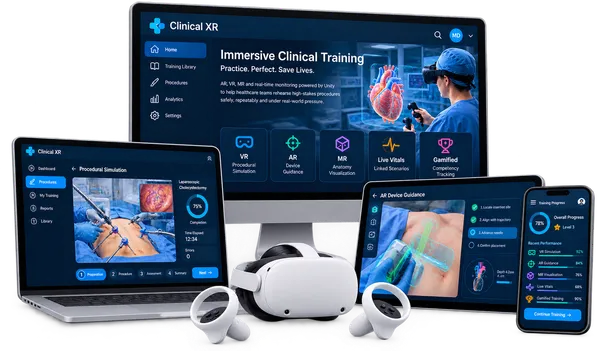 Medical & <span class='text-[#FF4400]'>Clinical XR Solutions</span> XR Training & Visualization Case Study