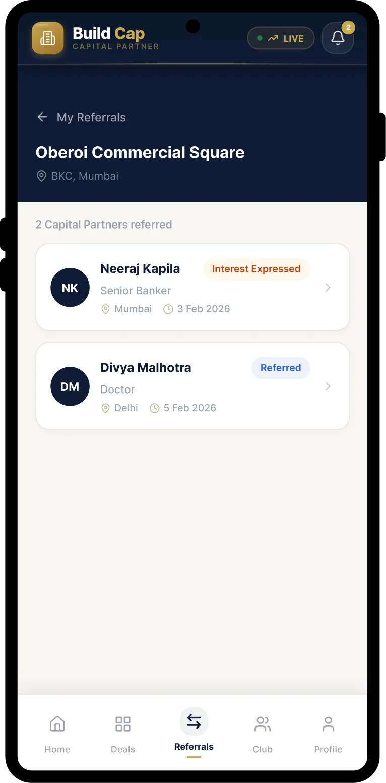 Deal referrals screen 3
