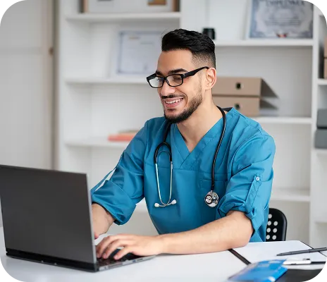 Doctor providing virtual consultation